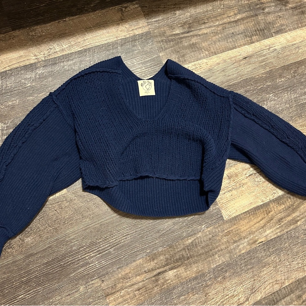 We The Free Deep Blue Knit Top
